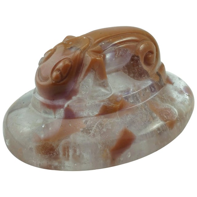 Glass Francois Decorchemont Pate De Verre Art Deco Paperweight For Sale - Image 7 of 7
