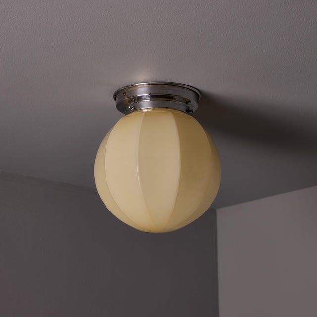 1940s Finnish Geometric Glass and Metal Wall or Ceiling Lamp in the Manner of Paavo Tynell For Sale - Image 18 of 18