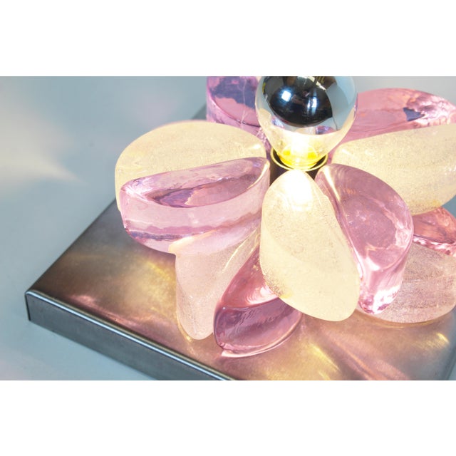 Pink Brutalist Glass Wall Sconces by Albano Poli for Poliarte, Italy, 1970s, Set of 2 For Sale - Image 8 of 9