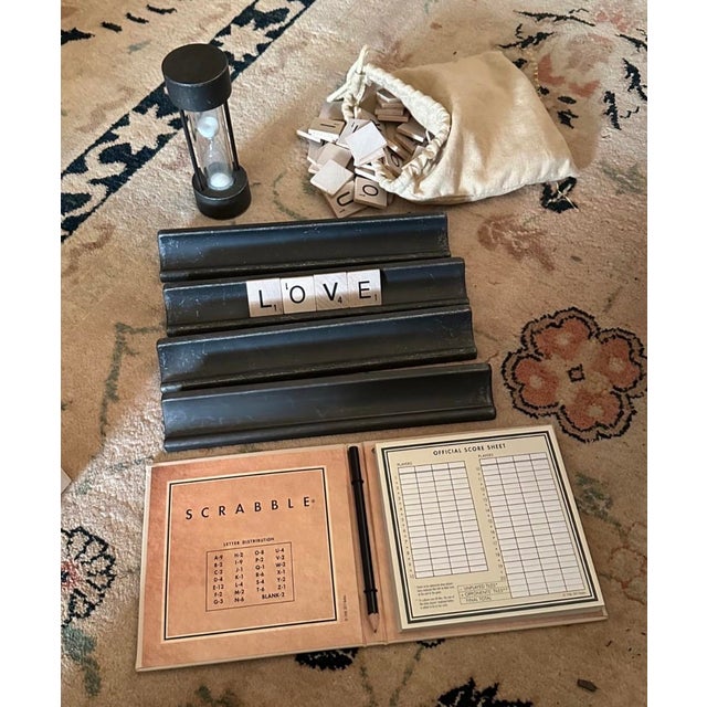 2010s Restoration Hardware Giant Tabletop Scrabble Board Set Lazy Susan For Sale - Image 5 of 13