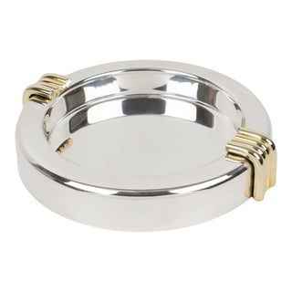 Christian Dior Silver Plate and Gold Plate Cigar Ashtray Vide Poche Catchall For Sale
