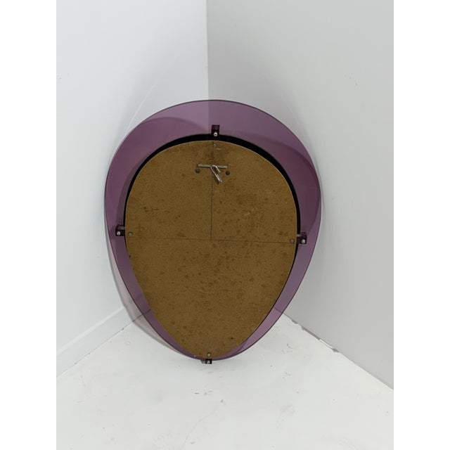 Wall Mirror with Purple Acrylic Glass Frame in the style of Cristal Arte, Italy, 1960s For Sale - Image 12 of 13