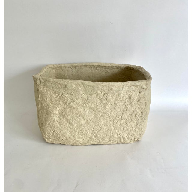 Paper Handcrafted Paper Mache Oblong Bowl For Sale - Image 7 of 9