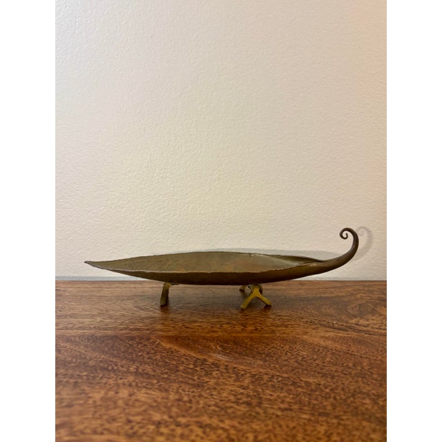 Vintage French Bronze Leaf Dish by Loys Paris, Fish Motif Catchall For Sale In Miami - Image 6 of 9