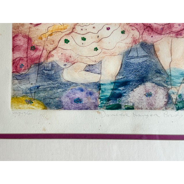 Original Vintage Boho Abstract Mixed Media Drawing Ink and Watercolor on Paper For Sale In West Palm - Image 6 of 7