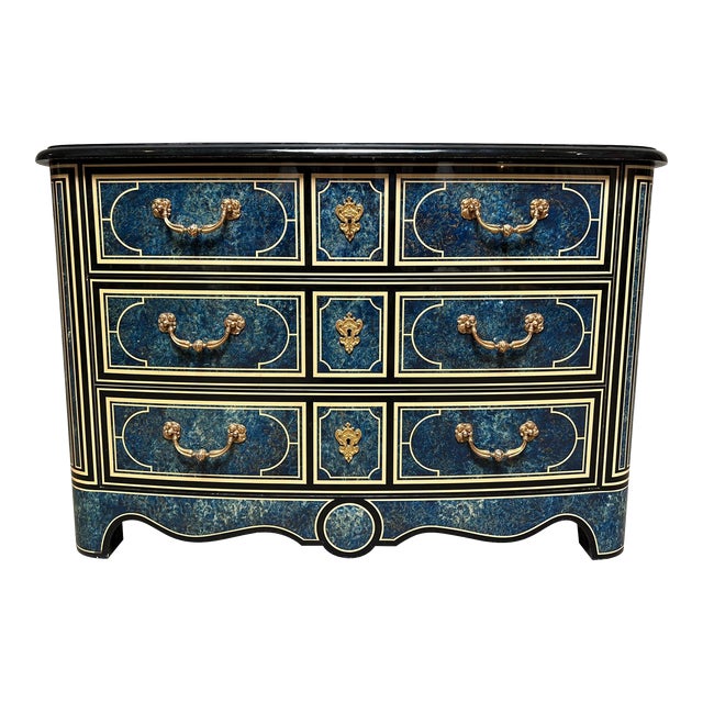 French Regence Style Commode with a Blue, White and Black Lacquered ...