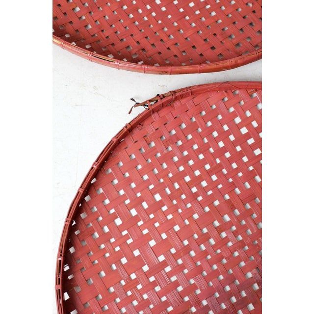 Wood Vintage Painted Tobacco Baskets Pair For Sale - Image 7 of 12