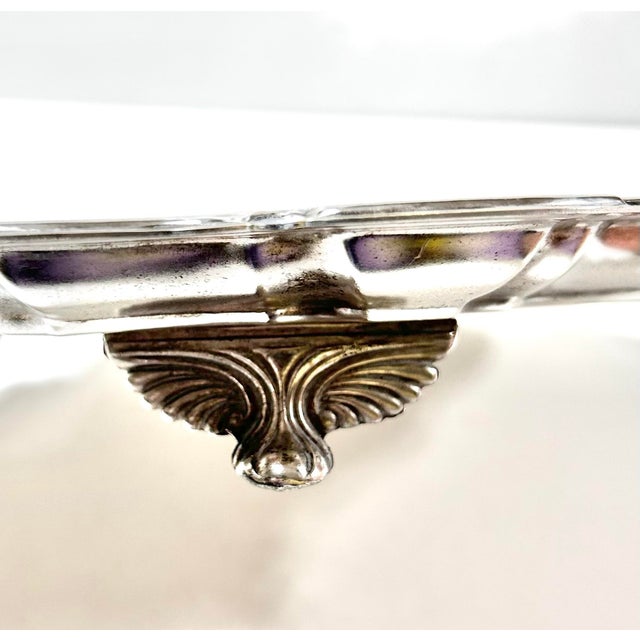 Antique Raimond Silverplate Gallery Tray – 1920s–1930s Engraved Bar Cart Serving Tray For Sale - Image 10 of 12