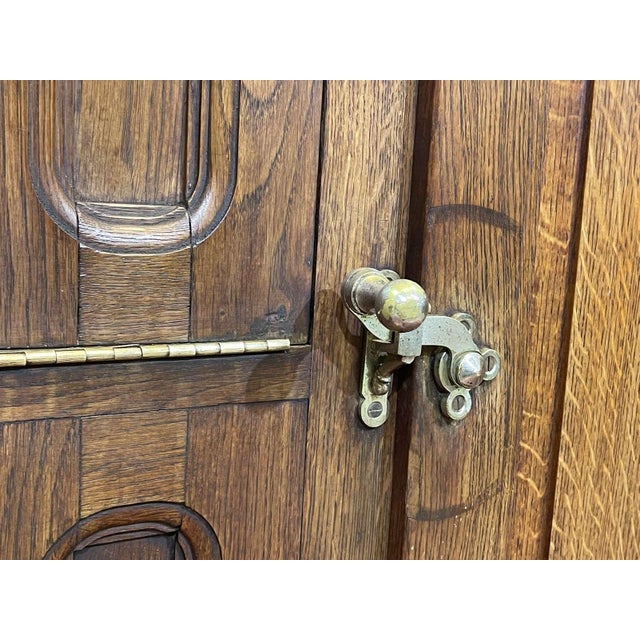 Brown Antique Icebox in Oak with Marble Top, 1900s For Sale - Image 8 of 18