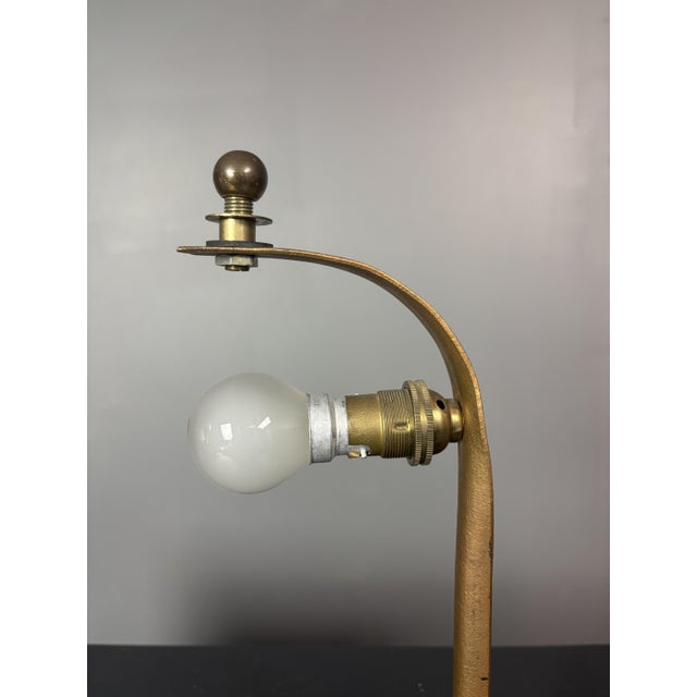 Art Deco Style Handcrafted Wrought Iron Desk Lamp, 1980s For Sale - Image 16 of 18