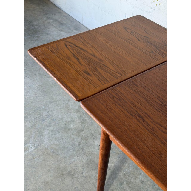 Long Teak Extendable Dining Table With Two Pull-Out Leaves Danish Mid-Century Modern 1960s For Sale - Image 9 of 11