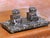 Decorate a desk, library, or study with this elegant antique French double inkwell. Crafted in France circa 1880 during...