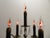 Hollywood Regency Spanish Brass 5 Arm Candelabra Table Lamp on Italian Marble For Sale - Image 9 of 17