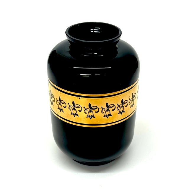 Black Black and Gold Urn Shaped Vase Curation - Group of 3 For Sale - Image 8 of 9