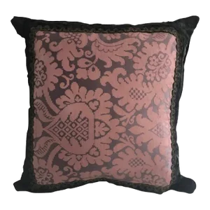Vintage Purple Rain Damask Pillow