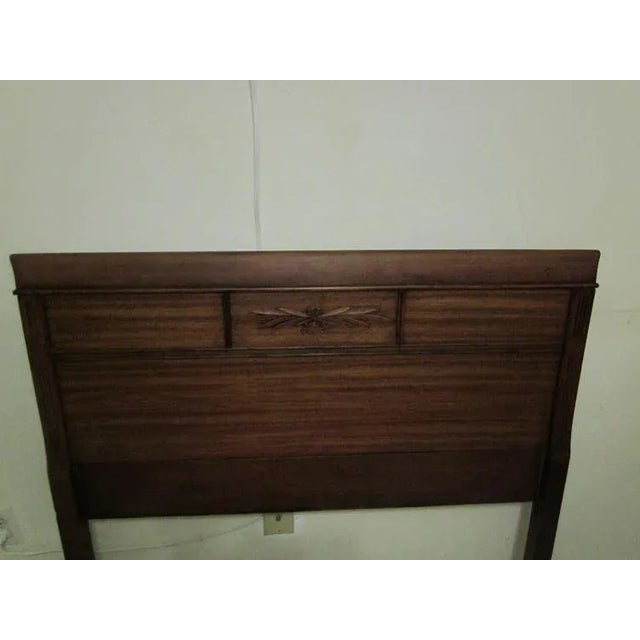 1980s Vintage Mid Century Twin Headboard Mahogany Set of Two For Sale In Naples, FL - Image 6 of 12
