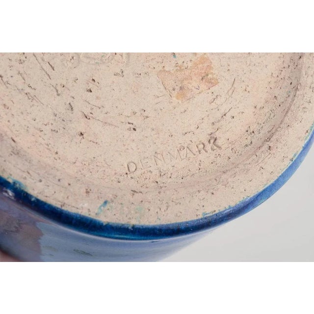 Blue Stoneware Vase by Nils Kähler for Kähler, 1960s For Sale - Image 8 of 9