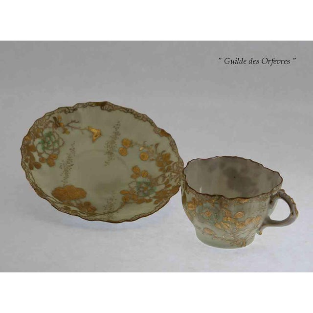 Antique Collectors Tea Cup & Saucer, Gold Decoration For Sale - Image 4 of 5