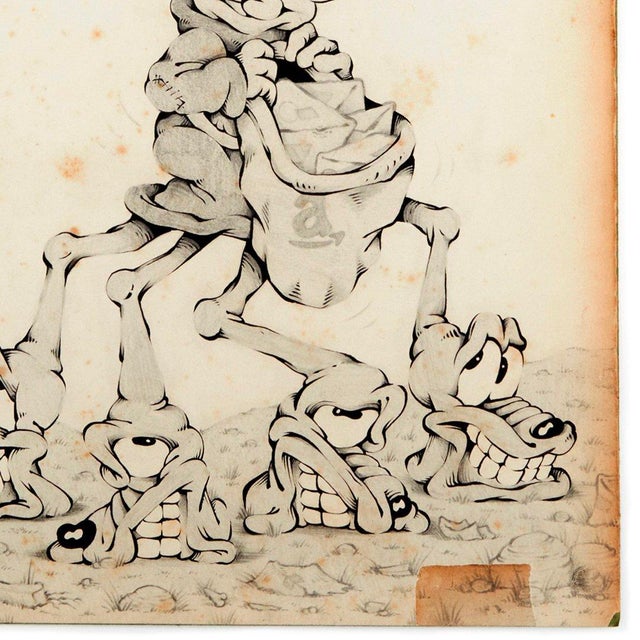 Contemporary Pablo Dalas, Araneae Bezos, 2020, Mixed Media on Paper For Sale - Image 3 of 7