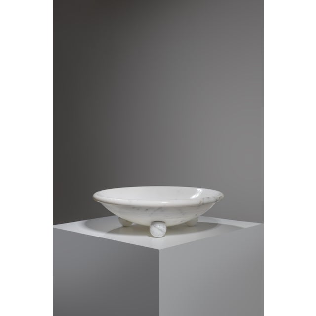 White Carrara Marble Fruit Bowl by Sergio Asti for Up&Up 1970s For Sale - Image 9 of 9