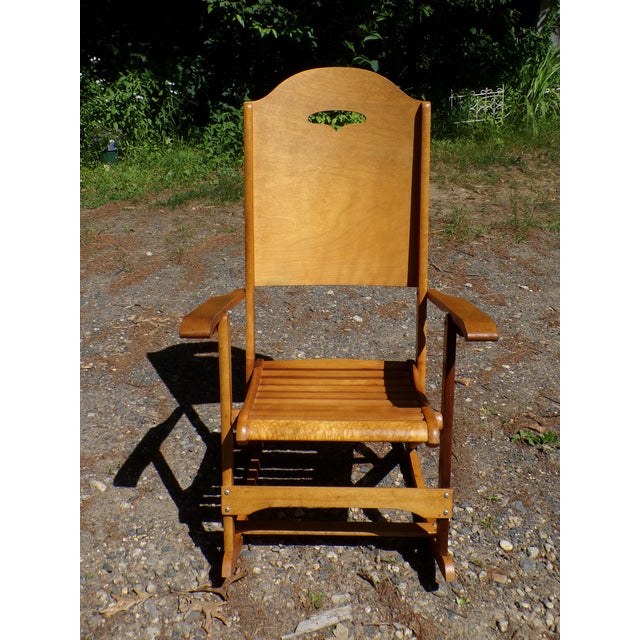 Vintage Mid Century Folding Rocking Chair Rocker was manufactured by Les Frères Clément Ltée (Clément Brothers Ltd.) based...