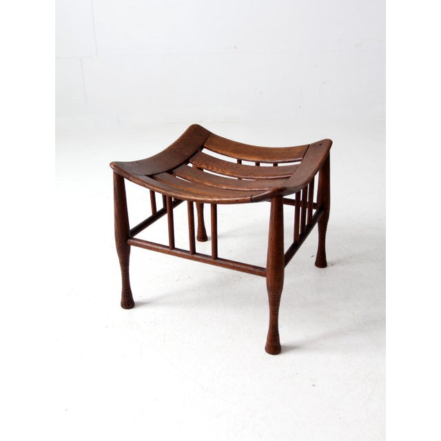 Brown Antique Egyptian Revival Thebes Stool For Sale - Image 8 of 11