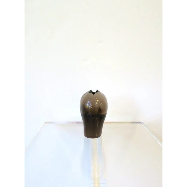 Mid 20th Century Moser Style Organic Smokey Art Glass Vase, Czech For Sale - Image 5 of 12