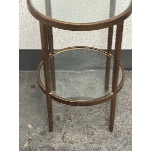 Metal Gump's Larson Antiqued-Bronze Iron Frame Side Table For Sale - Image 7 of 12