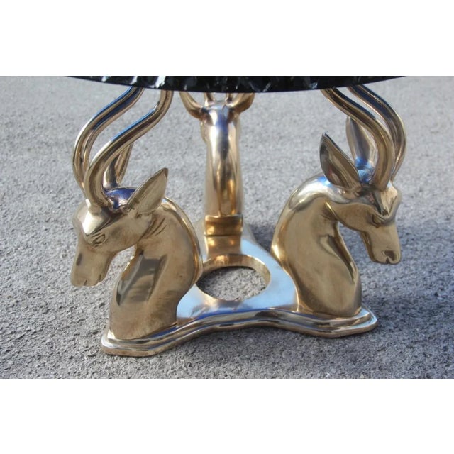 Blue Mid-Century Cobalt & Brass Deer Coffee Table, 1960s For Sale - Image 8 of 18