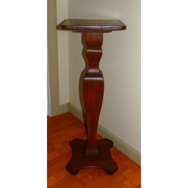 Vintage Solid Wood Pedestal Plant Fern Bust Stand For Sale In Boston - Image 6 of 16