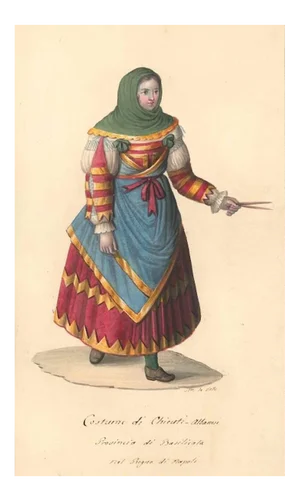 Costume di Chieuti Albanesi - Watercolor by M. De Vito - 1820 ca. 1820 c.a.
