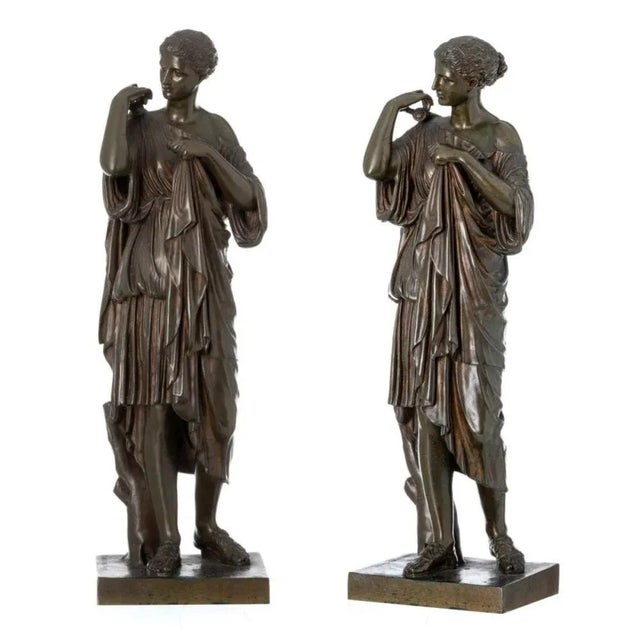 "Diane de Gabies" French sculpture, late 19th century. Patinated bronze with "Ferdinand Barbedienne" foundry marks....