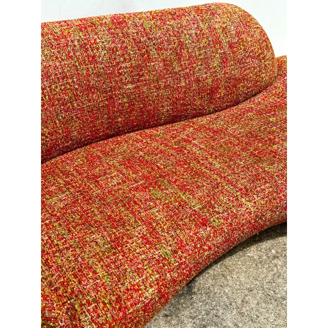 Weiman Furniture Company Post Modern Serpentine Cloud Sofa, in Boucle For Sale - Image 10 of 15