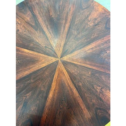 Round Dining Table in Rosewood and Chrome For Sale - Image 4 of 11