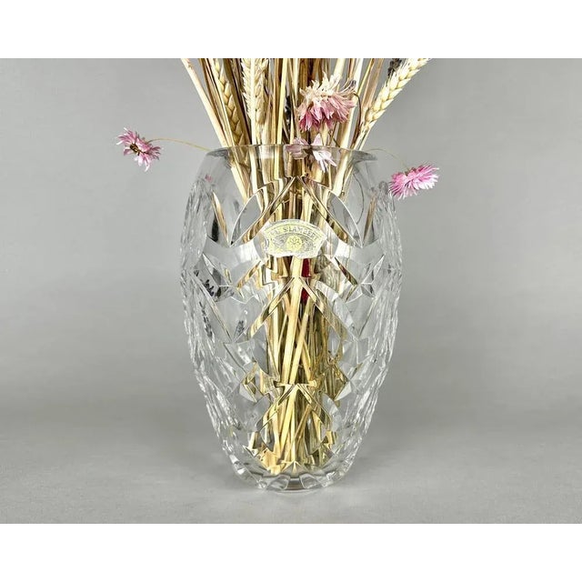 Vintage Crystal Flower Vase from Val St. Lambert, Belgium, 1950s For Sale - Image 4 of 7