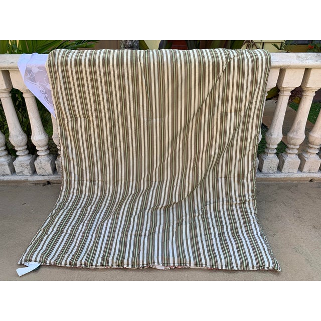 Vintage Retired Lauren Ralph Lauren Sheffields Cottage Roses Twin Comforter Cover Pink Red Green Over Ivory Background For Sale - Image 11 of 12