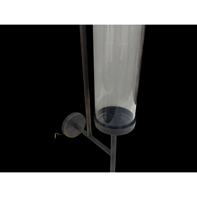 Metal Handmade Brass Double Light Glass Tube Wall Sconce For Sale - Image 7 of 17