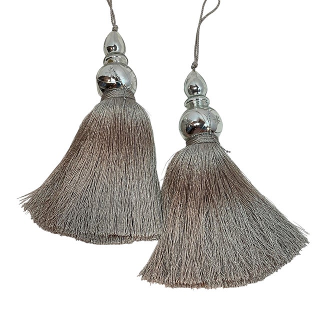 Silver Gray Tassels - A Pair For Sale - Image 6 of 8