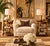 Elegant pair of vintage Hollywood Regency three-tier walnut end tables by Grosfeld House, featuring beautifully sculpted...