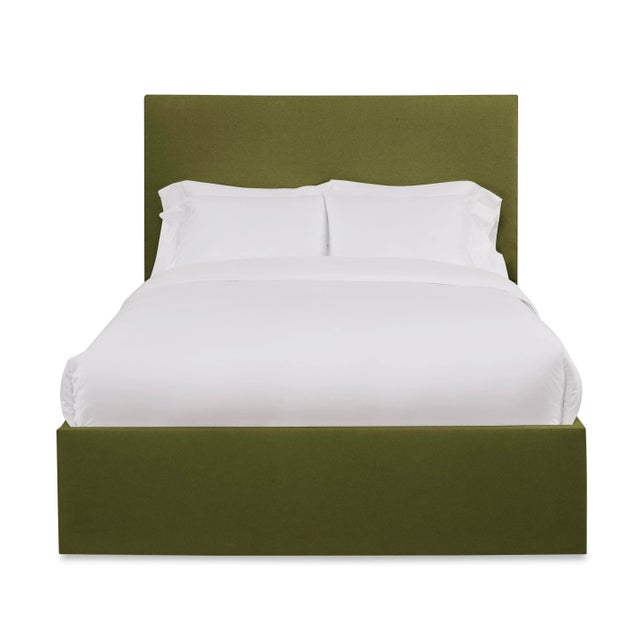 Casa Cosima Hadley California King Bedframe, Olive Velvet For Sale - Image 4 of 4