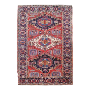 1920s Vintage Handmade Caucasian Kazak Wool Rug