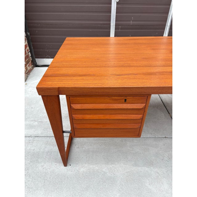 Kai Kristiansen Executive Teak Desk Model 70 For Sale - Image 10 of 12