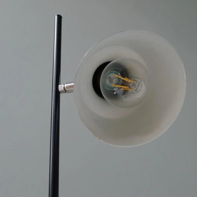 Metal Floor Lamp with Movable Chrome & Black Cylindrical Shades, 1960s For Sale - Image 7 of 11