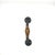 2020s Hand-Forged Wrought Iron Door Pull (Wood Grip & Gold Patina) Deep Curved Entry Hardware For Sale - Image 5 of 5