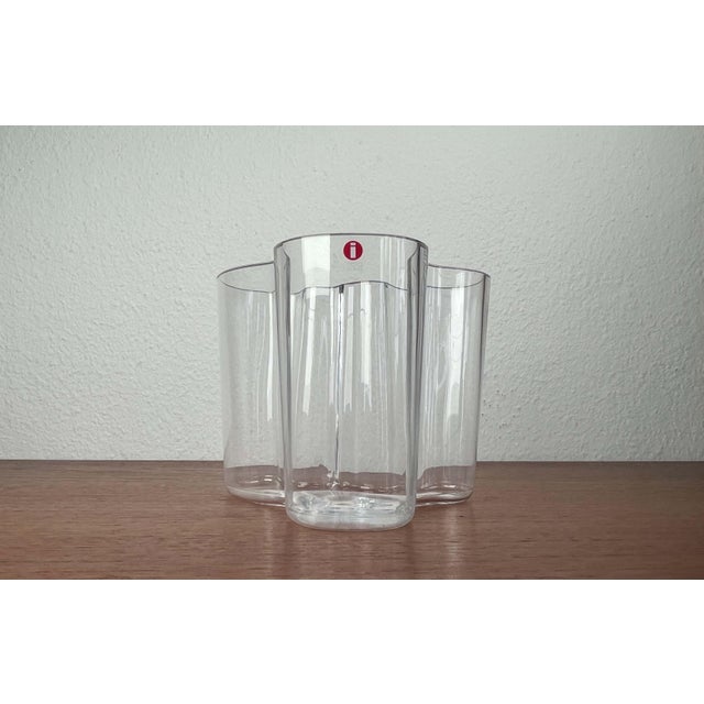 Mid-Century Modern Glass Vase by Alvar Aalto for Iittala. New in box, old Iittala box and logo (1991-2000) This piece has...