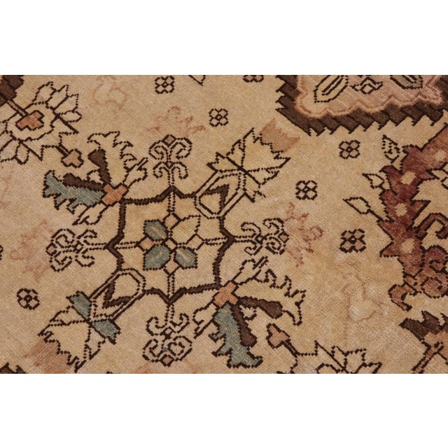 Classic Ziegler Tan Brown Hand-Knotted Wool Rug - 13'11'' X 17'11'' For Sale - Image 4 of 8