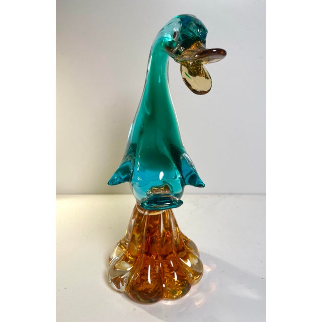 Mid-Century Modern 1960s Jico Jordan Imports Hand-Blown Murano Glass Duck Figurine For Sale - Image 3 of 7
