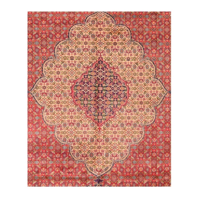 Traditional Vintage Persian Tabriz Rug 9'8'' X 12'8'' For Sale - Image 3 of 3