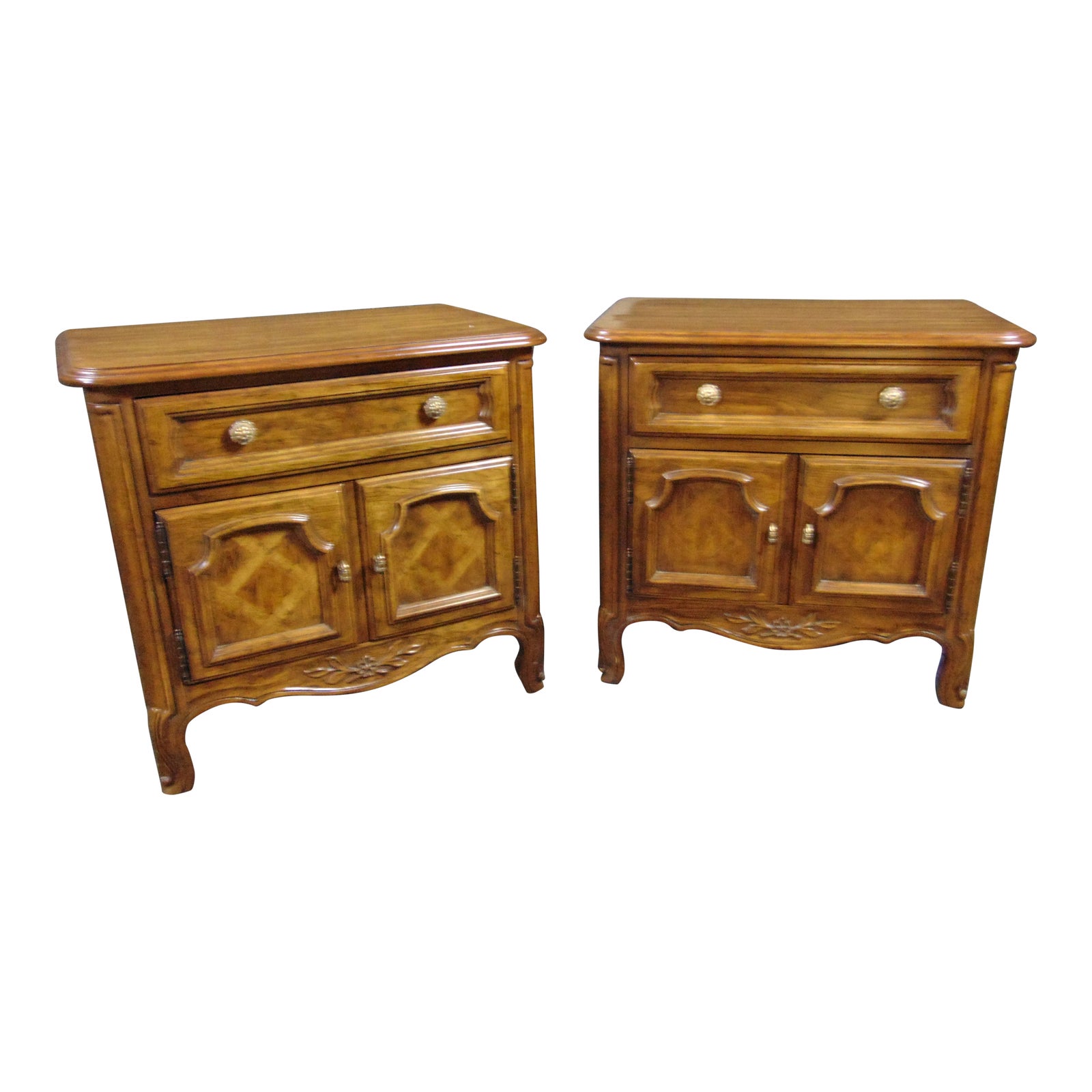 Drexel Country French Style Fruitwood Nightstands a Pair Chairish