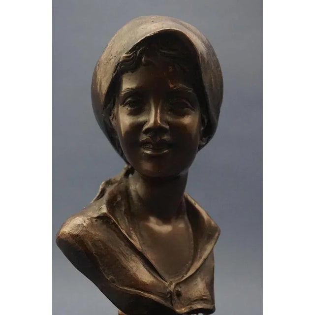 Bronze Bust of Contadinella by Giovanni De Martino, Naples, Italy, Late 1800s For Sale - Image 6 of 16